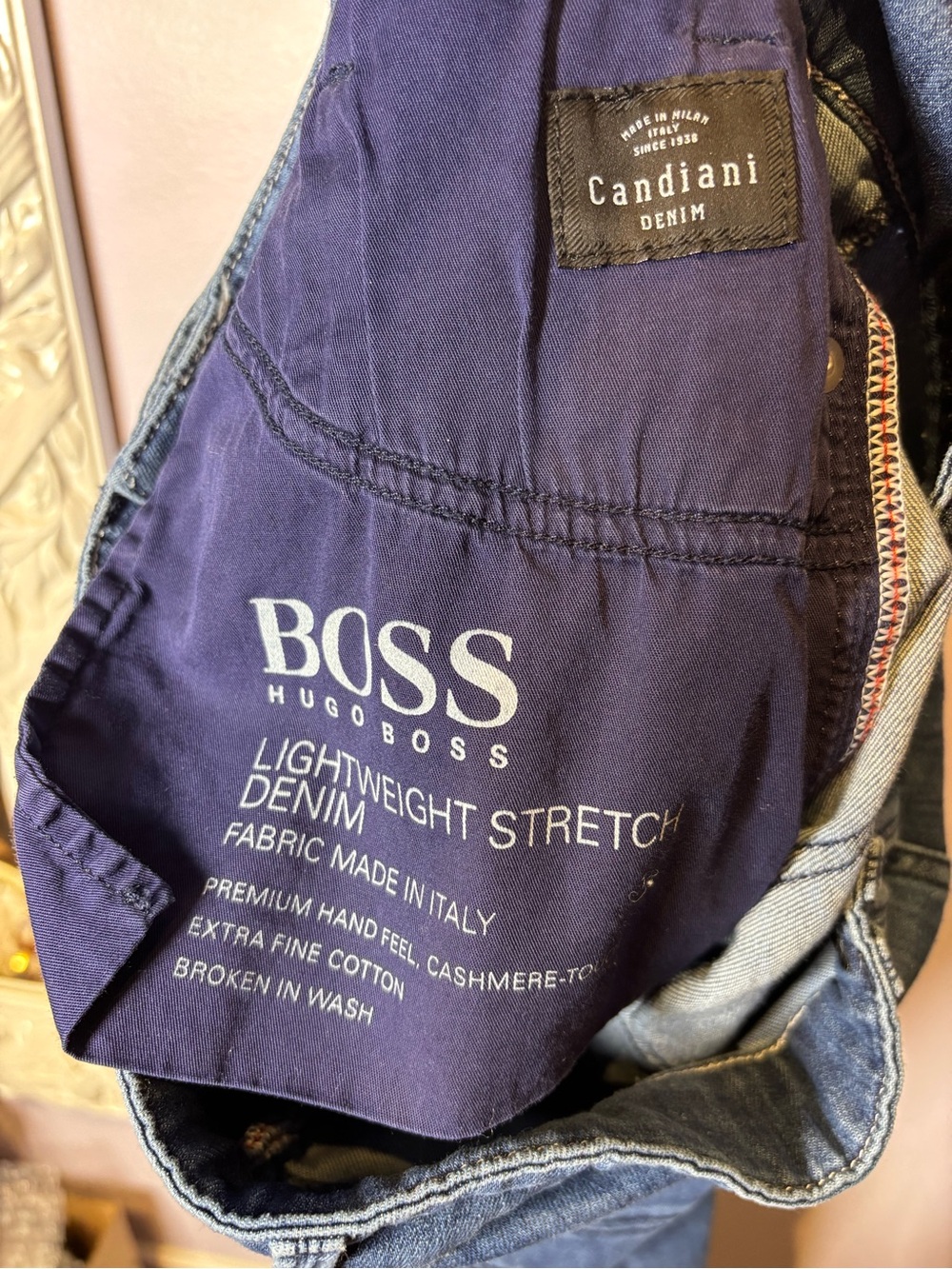 Boss Hugo Boss Slim Dark Blue Stretch Denim Jeans 31 - Picture 7 of 10